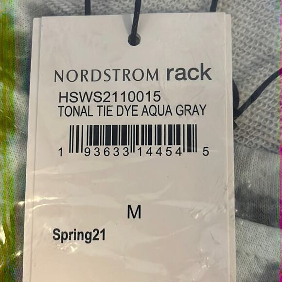 H‎ HALSTON STUDIO
Crew Neck Long Sleeve Sweatshirt In Tonal Tie Dye Aqua grey - Picture 3 of 5